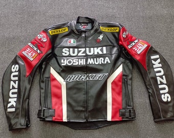 SUZUKI Leather/Textile Jacket, Motorcycle Riding Suit, Racing Rider Motorcycle Suit, Off-road, Windproof, Warm, Racing Jacket, F1 Aesthetic