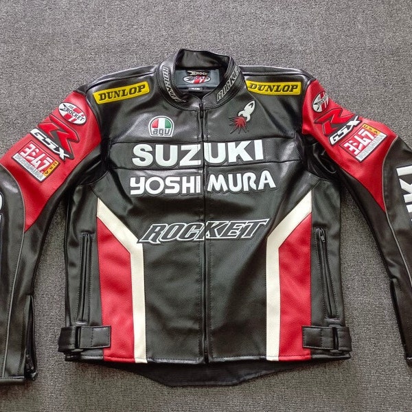 SUZUKI Leather/Textile Jacket, Motorcycle Riding Suit, Racing Rider Motorcycle Suit, Off-road, Windproof, Warm, Racing Jacket, F1 Aesthetic