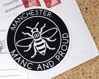 Pride Manchester Bee Poly Vinyl Sticker for CarVanLaptopTablet etc.
