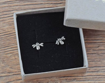 Dainty Four Wing Bee Studs Sterling Silver - Manchester Bee Jewellery - Lovely Gift for Wife/ Girlfriend/ Mum