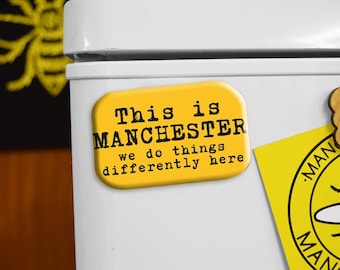 This Is Manchester Magnet • Iconic Manc Quote Fridge Magnet • Northern Pride Gift • Manchester Souvenir • Mancunian Home Decor