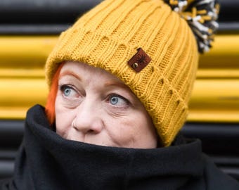 Mustard Hygge Beanie- Mancunian Hipster Gift Knitwear Cosy