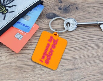 I Wanna Be Adored Rubber Keyring • Indie Style Accessory • Retro 90s Gift • Mancunian Keychain • Fun Northern Present for Music Lovers
