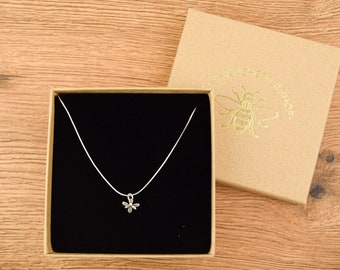 Small Bee Sterling Silver Necklace - Manchester Bee Jewellery - Lovely Gift for Wife/ Girlfriend/ Mum