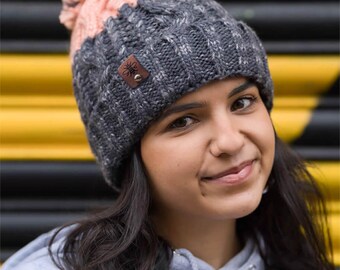 Hygge Bobble Blush & Grey With Tag- Mancunian Hipster Gift Knitwear Cosy
