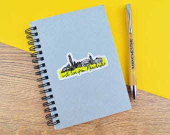 With Love From Manchester Vinyl Sticker • Bee Design Decal • Northern Gift • Mancunian Pride Souvenir • Laptop or Water Bottle