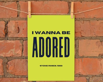 I Wanna Be Adored (1989) A4 Print | Made in UK | Manchester Madchester Indie Fan Music Lover '90s Britpop