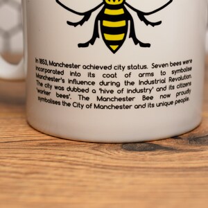 History of the Manchester Worker Bee Mug Produced in UK Manc and Proud Mancunian Save the Bees image 2