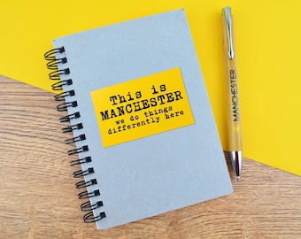 This Is Manchester Vinyl Sticker • Iconic Northern Quote Decal • Mancunian Pride Gift • Laptop • Car • Water Bottle • Bee Design