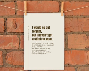 This Charming Man A4 Print | Made in UK | Manchester The Smiths Lyrics Print Northern Quarter Salford '80s Music Indie