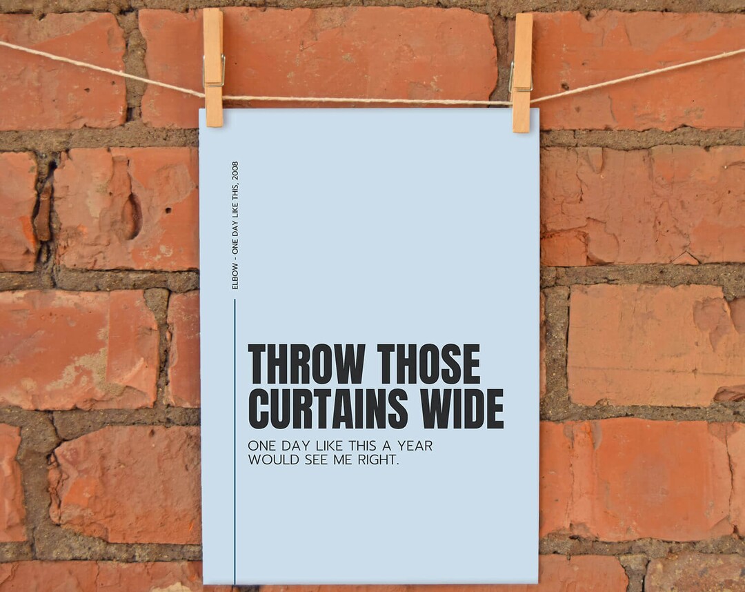 One Day Like This A4 Print Made in UK Manchester Madchester Indie Fan