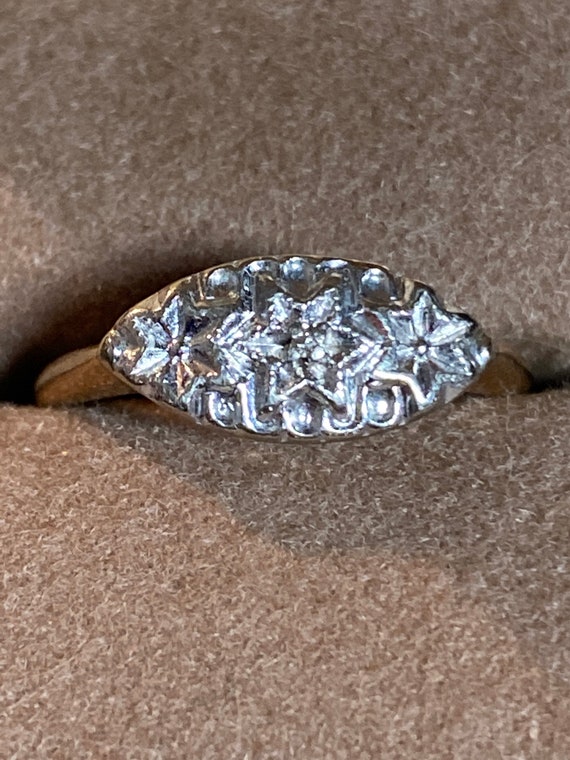 Vintage 10K Yellow and White Gold 1950’s 1960’s Di