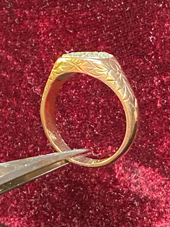 10K Yellow Gold Edwardian Pyrite Ring~Size 10 1/2 - image 4