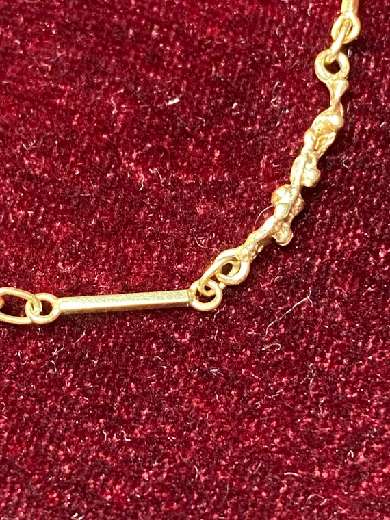 Unique 14K Yellow Gold Link Bracelet~Nugget Style… - image 4