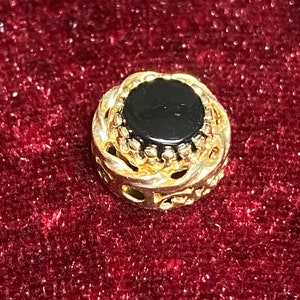 10K Yellow Gold Black Onyx Slide