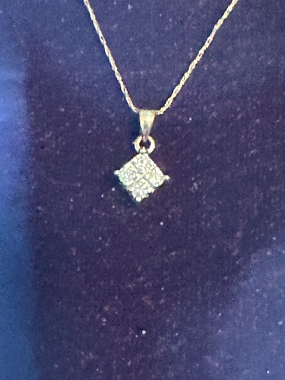 10K Yellow Gold Diamond Pendant and 20” Chain - image 1