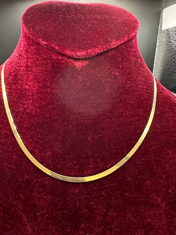 10K Yellow Gold 3mm Herringbone Necklace