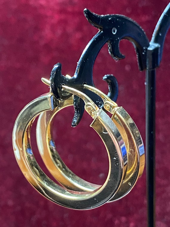 14K Yellow Gold Hoop Earrings - image 3