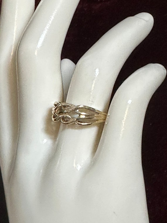 Vintage 10K Yellow Gold Crisscross Ring~Size 8 - image 5