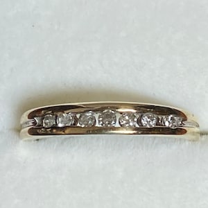 10K Yellow Gold Channel Set Diamond Wedding Band~Size 6