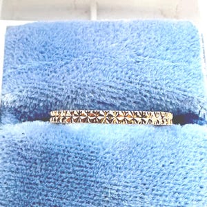 Vintage 14K Rose Gold Diamond Cut Starbust Design Wedding Band Ring~Size 6