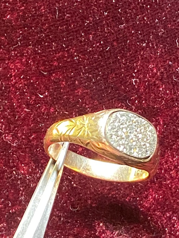 10K Yellow Gold Edwardian Pyrite Ring~Size 10 1/2 - image 5