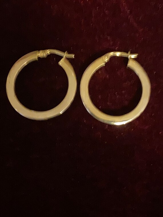 14K Yellow Gold Hoop Earrings - image 2
