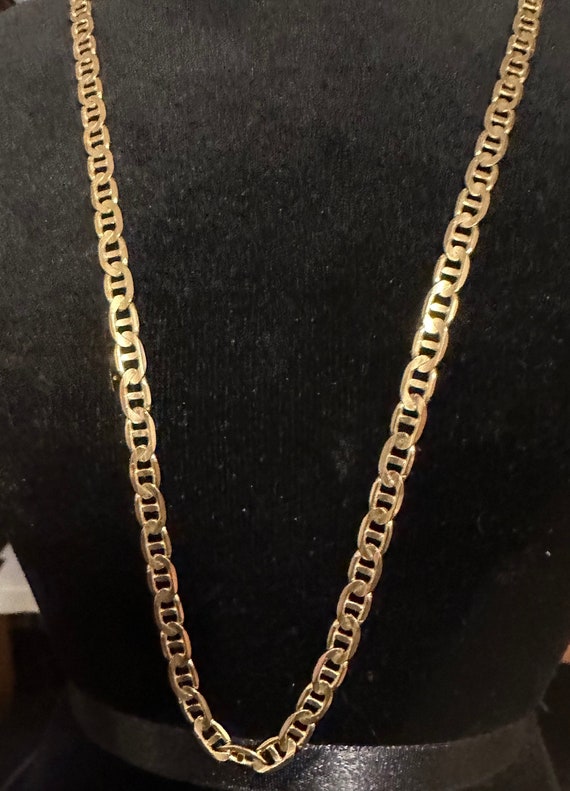 10K Yellow Gold Mariner Link Chain Necklace~4.5mm~