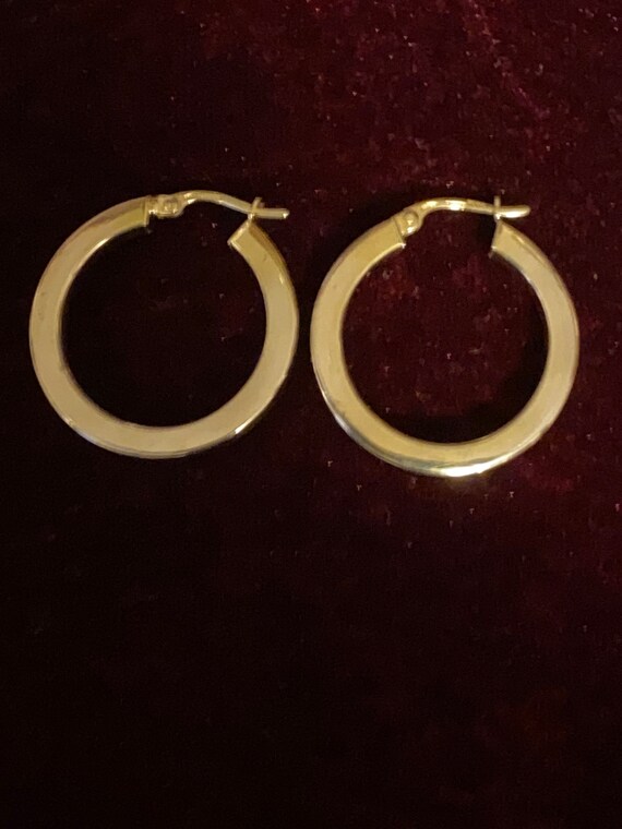 14K Yellow Gold Hoop Earrings - image 4