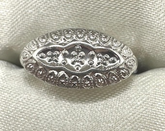 Vintage 10K White Gold Diamond Princess Ring~Size 6