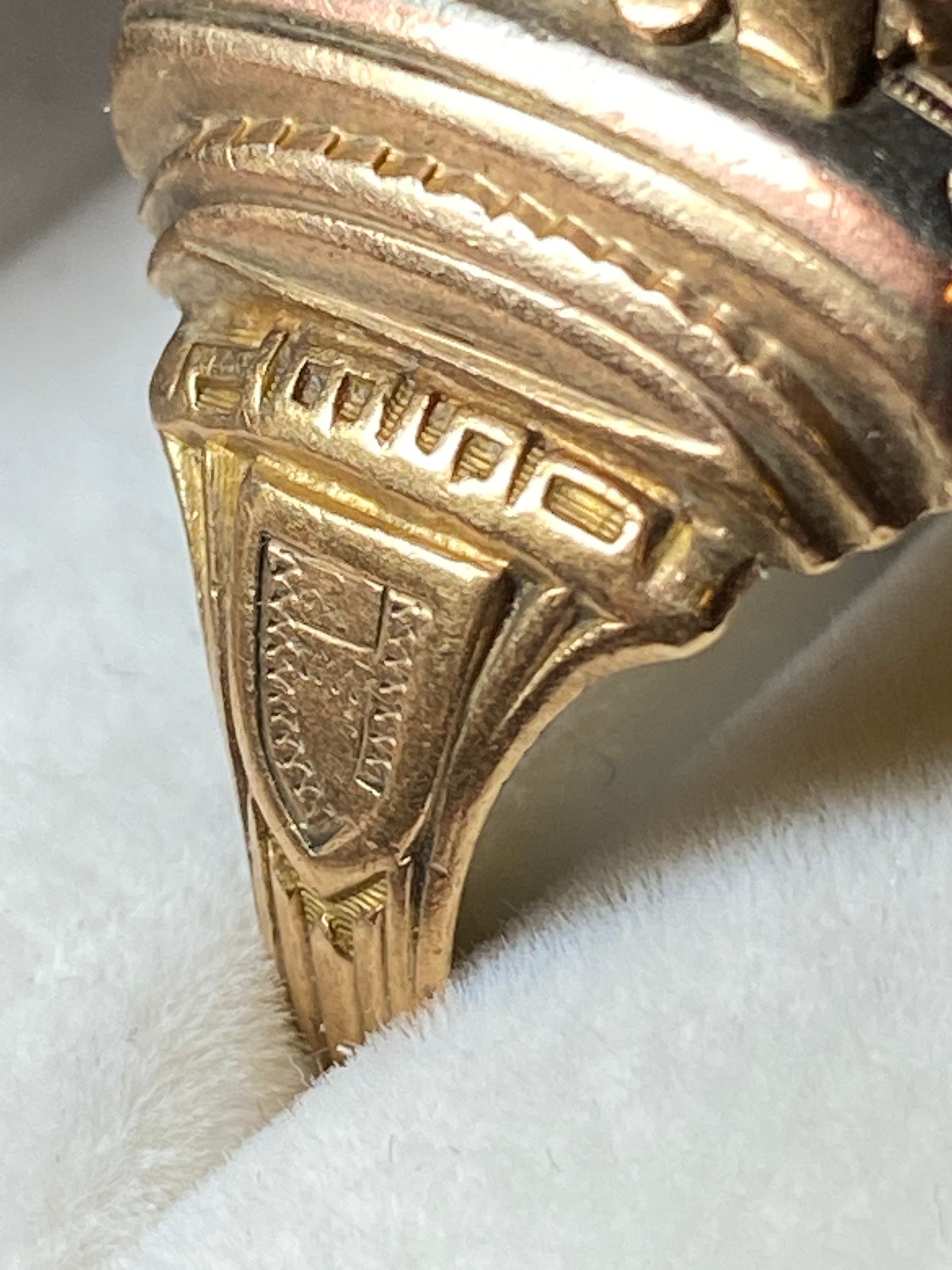 1950 10K Yellow Gold Class Ring “n”~size 10 3/4 - Etsy