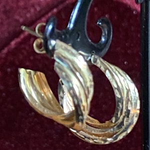 14K Yellow Gold 1/2 Hoop Earrings