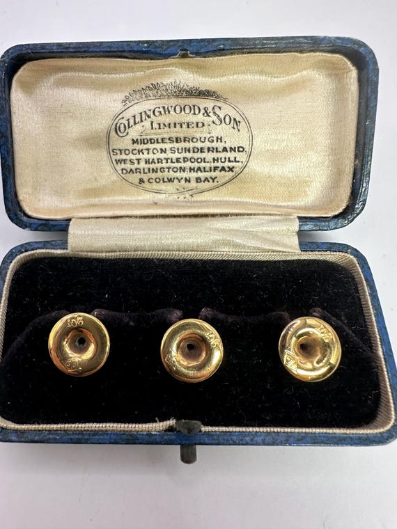 Antique 9K Yellow Gold Shirt/collar Studs With Box - Etsy