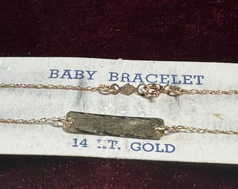 Vintage 14K Yellow Gold Child’s Bracelet~5”