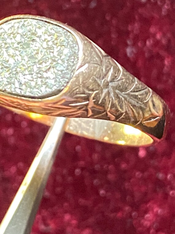 10K Yellow Gold Edwardian Pyrite Ring~Size 10 1/2 - image 6