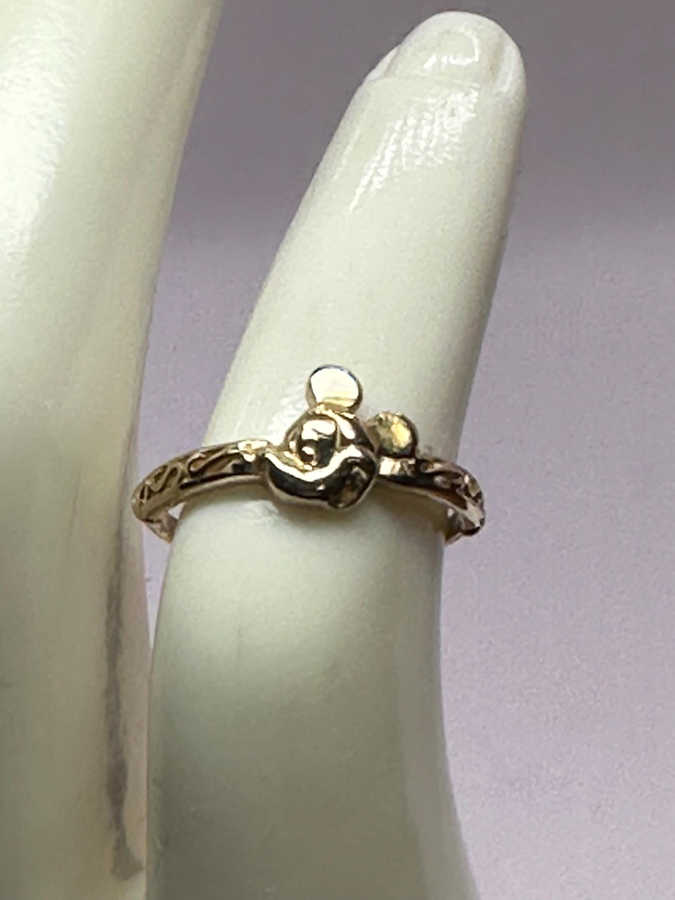 10K Yellow Gold Mickey Mouse Ring by Disney~size 1 1/2 - Etsy