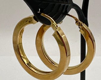 14K Yellow Gold Hoop Earrings