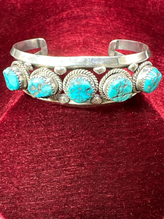 Eddie Begay Heavy Vintage Native American Navajo Thick Sterling Silver Bracelet Eddie Begay Heavy Vintage Native American Navajo Thick Sterling Silver Bracelet