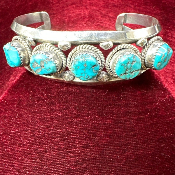 Vintage Eddie Begay Navajo Turquoise Cuff Bracelet