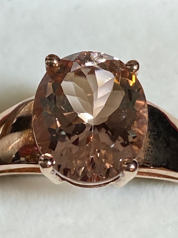 10K Rose Gold Oval Cut Pink Tourmaline Solitaire R