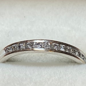 10K White Gold Diamond Wedding Band~Size 6