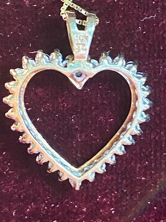 Beautiful 10K Yellow Gold Diamond Heart Pendant w… - image 3