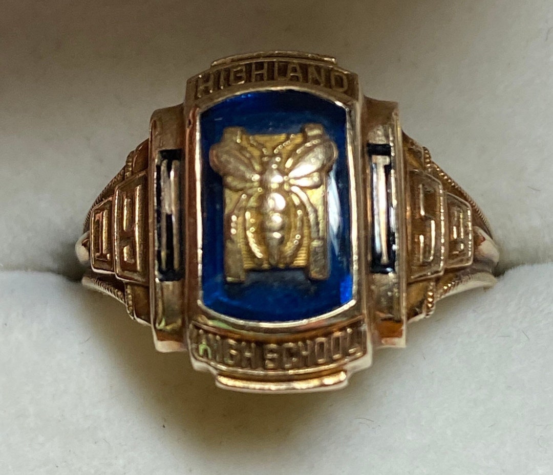 Vintage 1954 10K Yellow Gold Class Ring~size 7 - Etsy