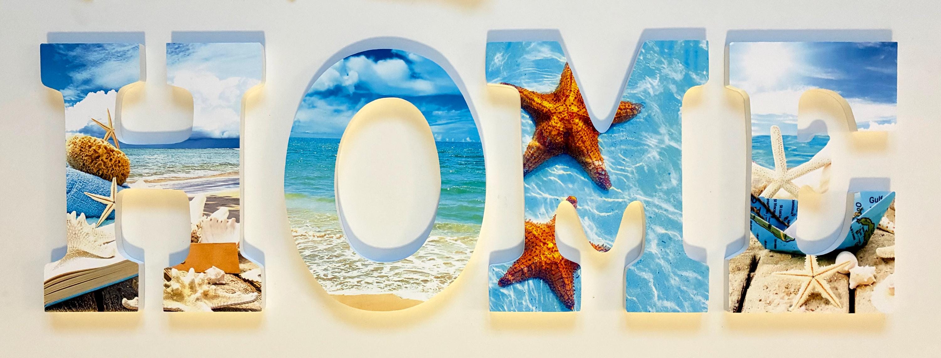 Beach Wooden Letters, Custom, Ocean Theme, Under the Sea Letters