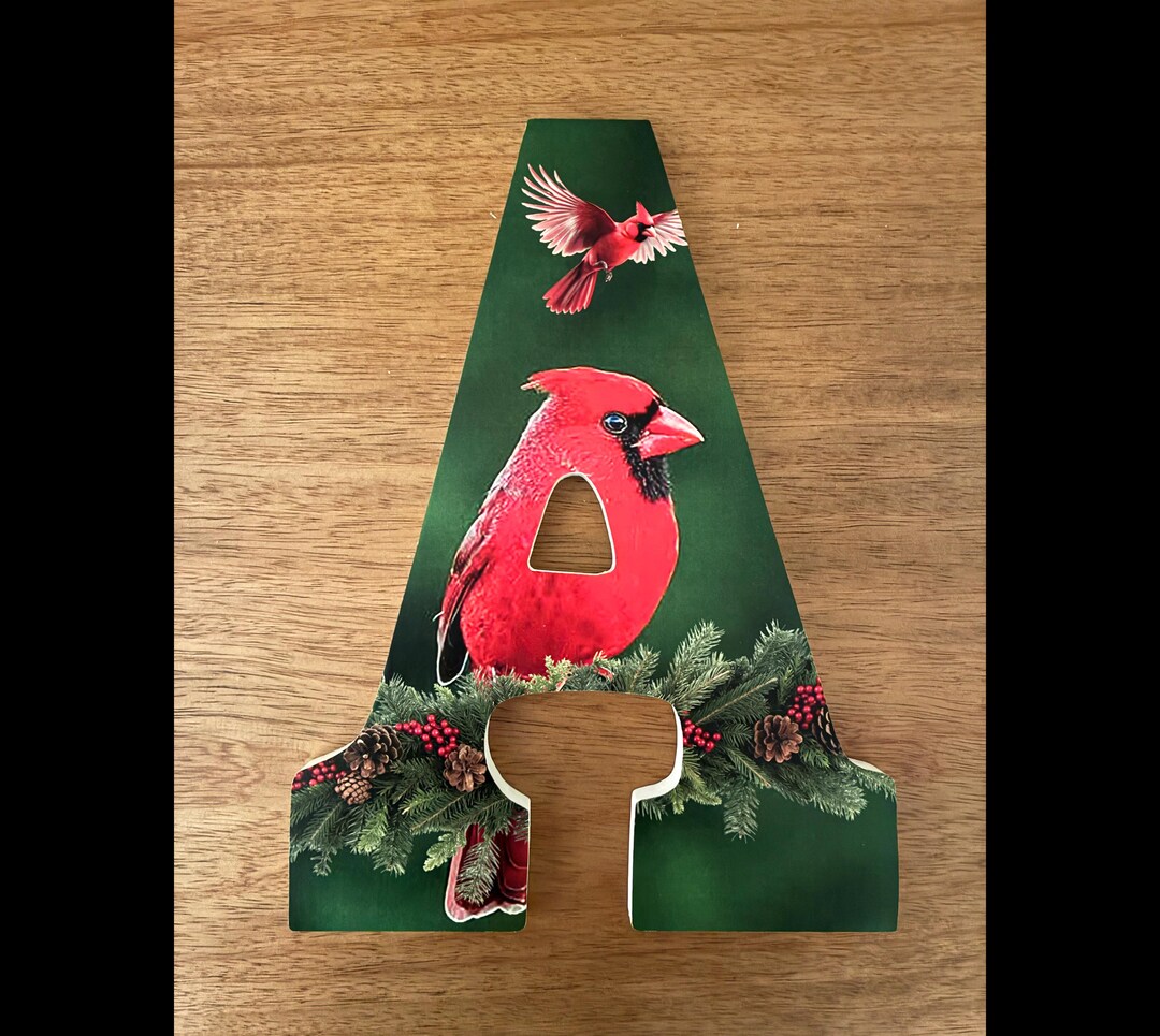 Cardinal Letter R Cardinal Wooden Letter, Custom, Wall Decor, Bird Art, Forest Theme ...