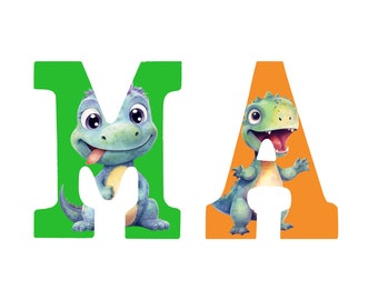 Baby Dinosaur Wooden Letters, Dino letters, Custom, Kid bedroom, Nursery letters, Birthday gift, new mom gift, name wall decor, wall sign