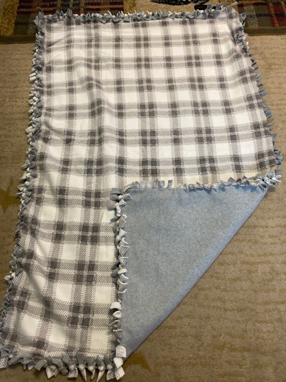 Plaid Handmade No sew Fleece Blanket Throw Etsy