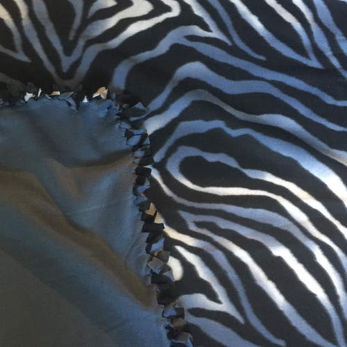 Zebra W/ Hot Pink Zebra Print Fleece Tie Blanket - Etsy