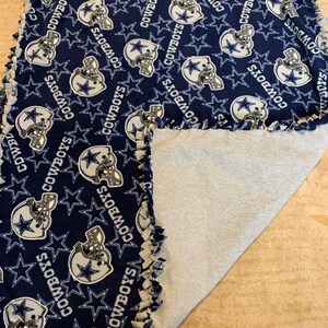 Cowboys Handmade No-sew Fleece Blanket Throw