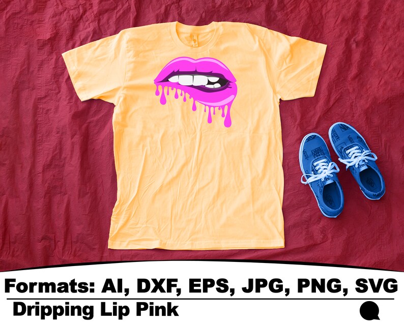 Download Dripping Lip Svg Pink Color Svg Designs T-Shirt Design | Etsy